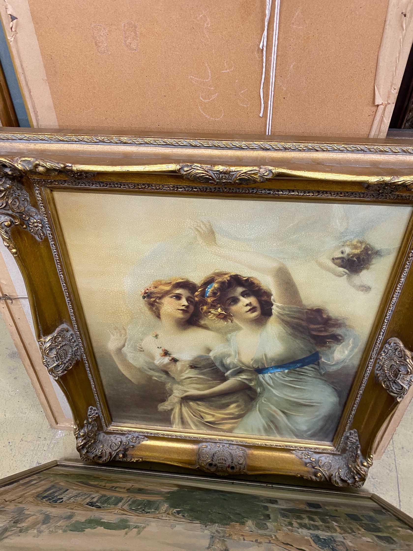 A collection of assorted oils, watercolours and prints